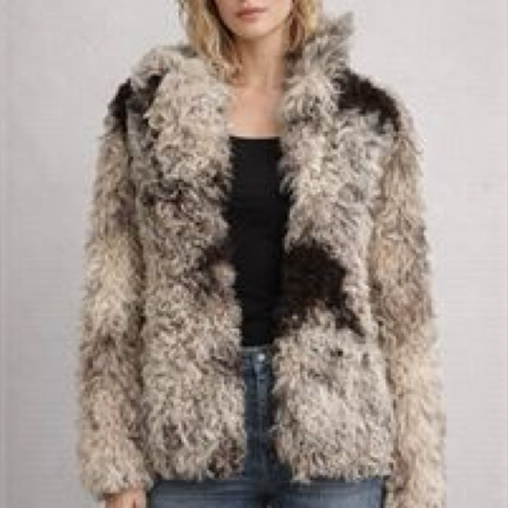 Chic Women's Lambswool Teddy Jacket - Gray and Black